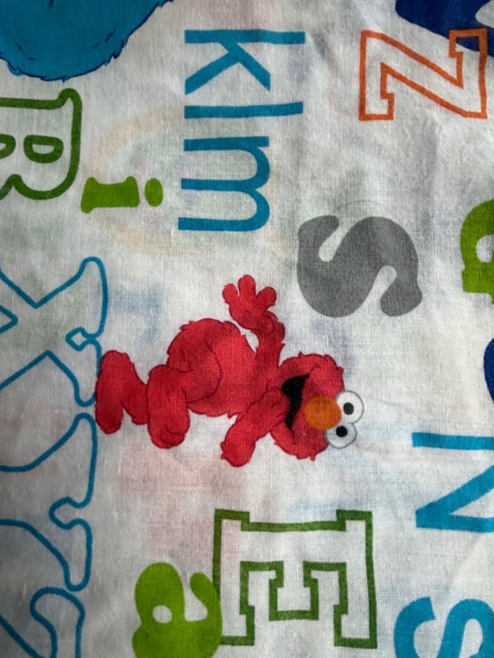 Vintage Sesame Street Alphabet Cotton Fabric Sheet – 58” x 44”